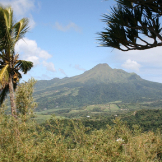 Volcan de la Montagne Pelée sur l’île de la Martinique dans les Petites Antilles